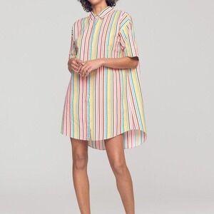 Bonobos Rainbow Striped Shirt Dress - Size L